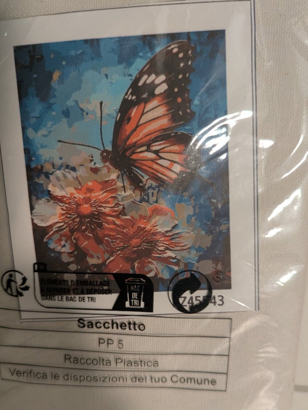Butterfly paint by number 22 x 19 inches